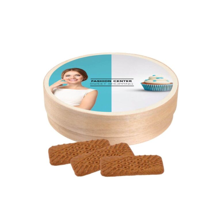 WOODEN BOX WITH SPICE-CARAMEL COOKIES 70 G
