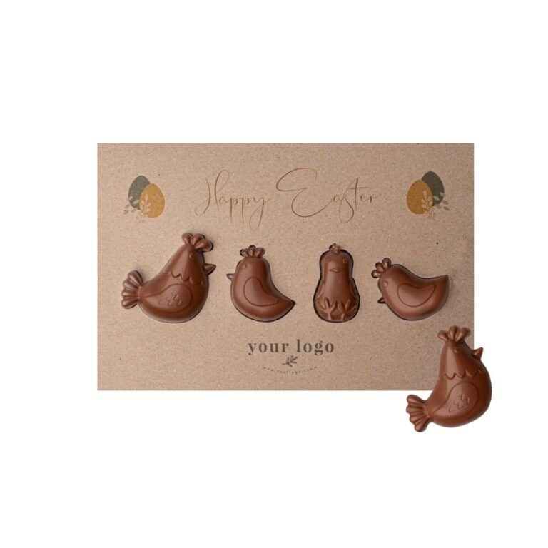 MAILING CHOCOLATES CARD WITH HENS