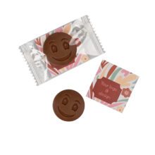ADVERT CARD - CHOCOLATE SMILEY FACE
